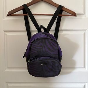 Purple zebra print mini backpack